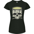 Skull Snare Drum Drummer Drumming Womens Petite Cut T-Shirt Black