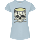 Skull Snare Drum Drummer Drumming Womens Petite Cut T-Shirt Light Blue