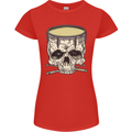Skull Snare Drum Drummer Drumming Womens Petite Cut T-Shirt Red