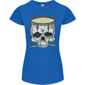 Skull Snare Drum Drummer Drumming Womens Petite Cut T-Shirt Royal Blue