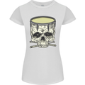 Skull Snare Drum Drummer Drumming Womens Petite Cut T-Shirt White