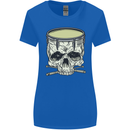 Skull Snare Drum Drummer Drumming Womens Wider Cut T-Shirt Royal Blue