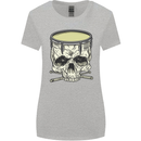 Skull Snare Drum Drummer Drumming Womens Wider Cut T-Shirt Sports Grey