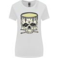 Skull Snare Drum Drummer Drumming Womens Wider Cut T-Shirt White