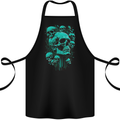 Skull Time Gothic Heavy Metal Rock Music Biker Cotton Apron 100% Organic Black
