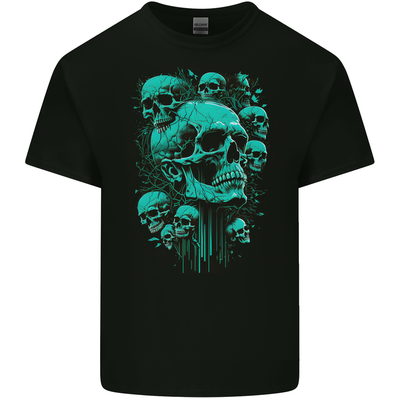 Skull Time Gothic Heavy Metal Rock Music Biker Mens Cotton T-Shirt Tee Top BLACK