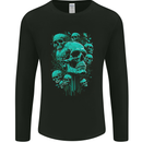 Skull Time Gothic Heavy Metal Rock Music Biker Mens Long Sleeve T-Shirt Black