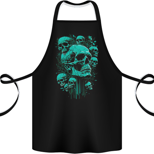 Skull Time Gothic Heavy Metal Rock Music Biker Mens Womens Kids Unisex Black Apron 100% Cotton