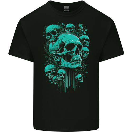 Skull Time Gothic Heavy Metal Rock Music Biker Mens Womens Kids Unisex Black Kids T-Shirt