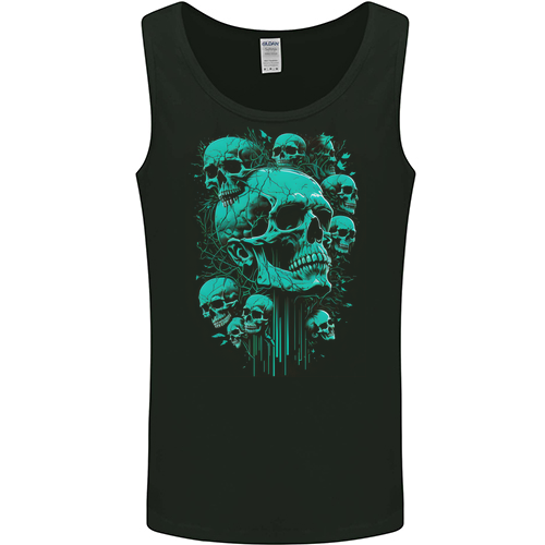 Skull Time Gothic Heavy Metal Rock Music Biker Mens Womens Kids Unisex Black Mens Vest