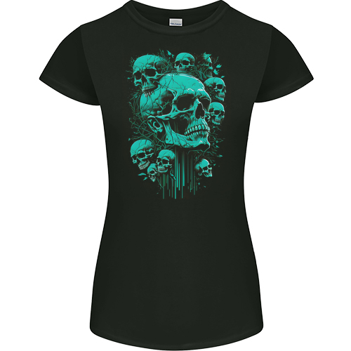 Skull Time Gothic Heavy Metal Rock Music Biker Mens Womens Kids Unisex Black Womens Junior Fit