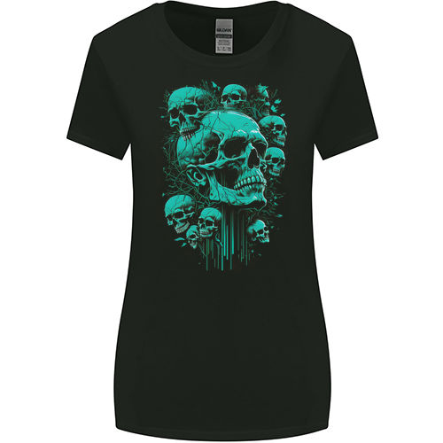 Skull Time Gothic Heavy Metal Rock Music Biker Mens Womens Kids Unisex Black Womens Missy Fit