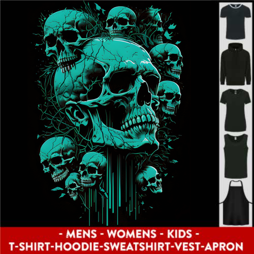 Skull Time Gothic Heavy Metal Rock Music Biker Mens Womens Kids Unisex Main Image