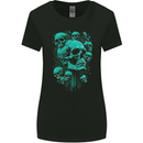 Skull Time Gothic Heavy Metal Rock Music Biker Womens Wider Cut T-Shirt Black