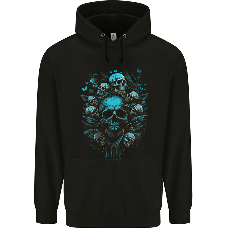 Skull Tree Gothic Heavy Metal Rock Music Biker Childrens Kids Hoodie Black