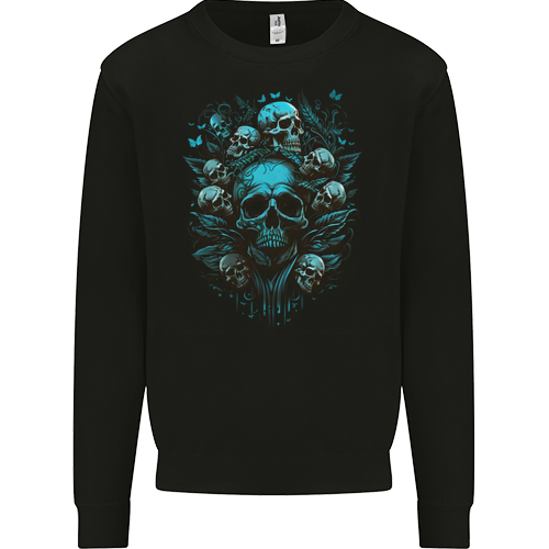 Skull Tree Gothic Heavy Metal Rock Music Biker Mens Womens Kids Unisex Black Mens Sweatshirt