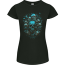 Skull Tree Gothic Heavy Metal Rock Music Biker Womens Petite Cut T-Shirt Black