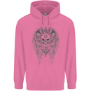 Skull Wings Viking Gothic  Wings Gym Biker Childrens Kids Hoodie Azalea
