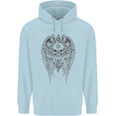Skull Wings Viking Gothic  Wings Gym Biker Childrens Kids Hoodie Light Blue