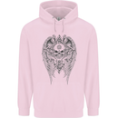 Skull Wings Viking Gothic  Wings Gym Biker Childrens Kids Hoodie Light Pink