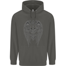 Skull Wings Viking Gothic  Wings Gym Biker Childrens Kids Hoodie Storm Grey