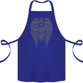 Skull Wings Viking Gothic  Wings Gym Biker Cotton Apron 100% Organic Royal Blue