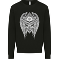 Skull Wings Viking Gothic  Wings Gym Biker Kids Sweatshirt Jumper Black