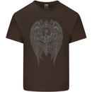 Skull Wings Viking Gothic  Wings Gym Biker Kids T-Shirt Childrens Chocolate