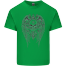 Skull Wings Viking Gothic  Wings Gym Biker Kids T-Shirt Childrens Irish Green