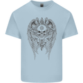 Skull Wings Viking Gothic  Wings Gym Biker Kids T-Shirt Childrens Light Blue
