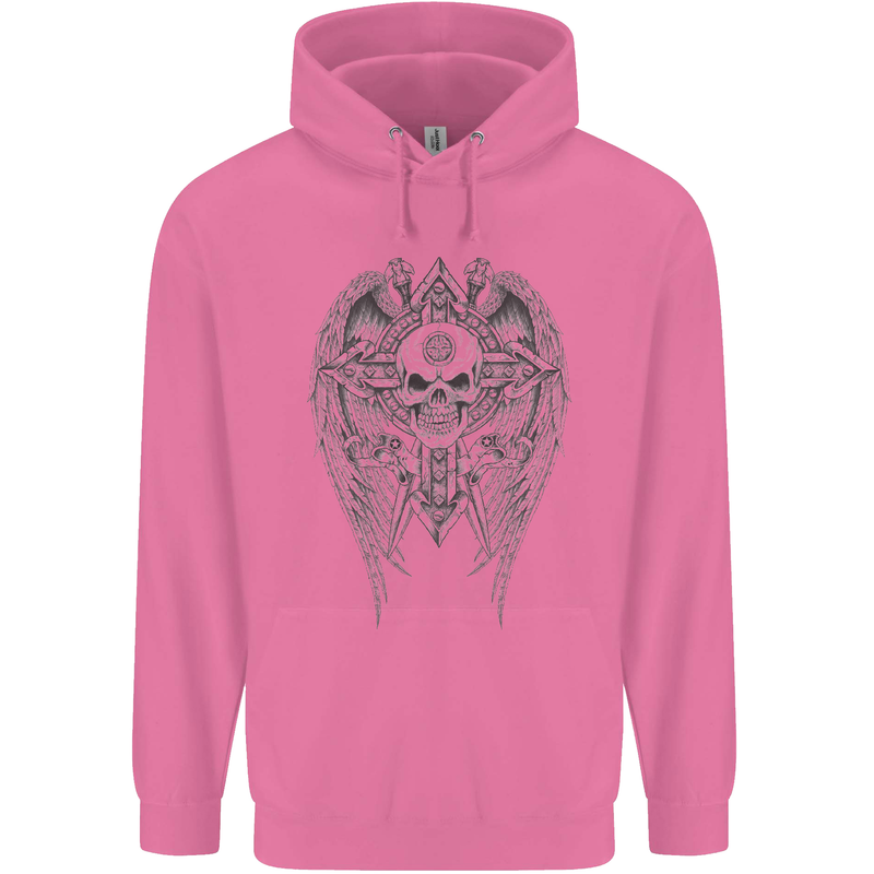 Skull Wings Viking Gothic  Wings Gym Biker Mens 80% Cotton Hoodie Azelea