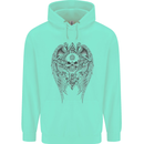 Skull Wings Viking Gothic  Wings Gym Biker Mens 80% Cotton Hoodie Peppermint