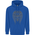 Skull Wings Viking Gothic  Wings Gym Biker Mens 80% Cotton Hoodie Royal Blue