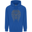 Skull Wings Viking Gothic  Wings Gym Biker Mens 80% Cotton Hoodie Royal Blue