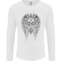 Skull Wings Viking Gothic  Wings Gym Biker Mens Long Sleeve T-Shirt White