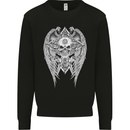 Skull Wings Viking Gothic  Wings Gym Biker Mens Sweatshirt Jumper Black