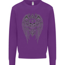 Skull Wings Viking Gothic  Wings Gym Biker Mens Sweatshirt Jumper Purple