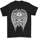 Skull Wings Viking Gothic  Wings Gym Biker Mens T-Shirt Cotton Gildan Black
