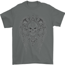 Skull Wings Viking Gothic  Wings Gym Biker Mens T-Shirt Cotton Gildan Charcoal
