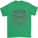 Skull Wings Viking Gothic  Wings Gym Biker Mens T-Shirt Cotton Gildan Irish Green