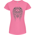 Skull Wings Viking Gothic  Wings Gym Biker Womens Petite Cut T-Shirt Azalea