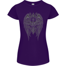 Skull Wings Viking Gothic  Wings Gym Biker Womens Petite Cut T-Shirt Purple
