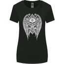 Skull Wings Viking Gothic  Wings Gym Biker Womens Wider Cut T-Shirt Black