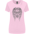 Skull Wings Viking Gothic  Wings Gym Biker Womens Wider Cut T-Shirt Light Pink