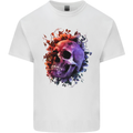Skull With Spider Flowers and Spider Kids T-Shirt Childrens White