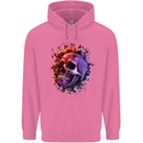 Skull With Spider Flowers and Spider Mens 80% Cotton Hoodie Azelea