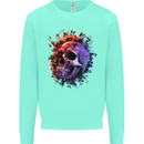Skull With Spider Flowers and Spider Mens Sweatshirt Jumper Peppermint