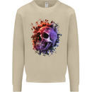 Skull With Spider Flowers and Spider Mens Sweatshirt Jumper Sand