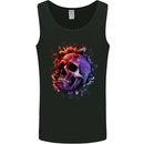Skull With Spider Flowers and Spider Mens Vest Tank Top Black