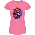 Skull With Spider Flowers and Spider Womens Petite Cut T-Shirt Azalea